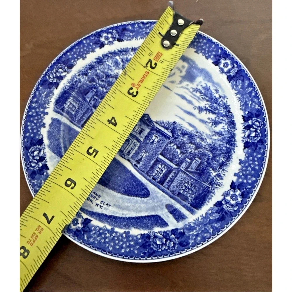 Adams Home of Henry Clay Ashland Lexington KY Blue White Plate 7 In England